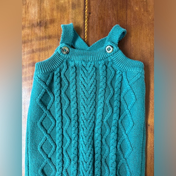 Hannah Anderson Baby Emerald Green Knit Overalls 12-18 Months - Picture 4 of 12